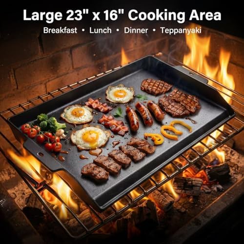 Cast Iron Griddle for Gas Grill Griddle 23" x 16" Flat Top for Stove Top - Image 4