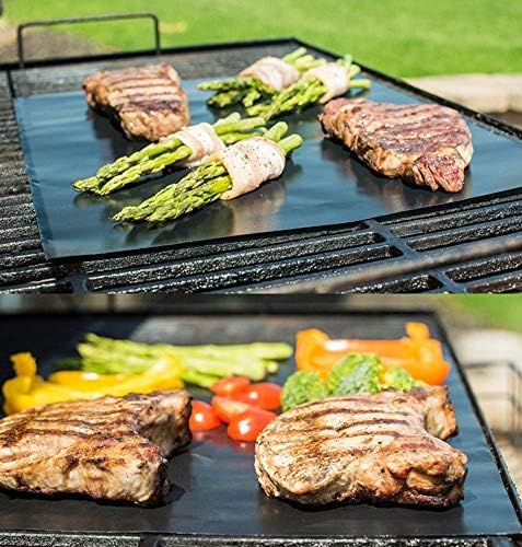 LOOCH Copper Grill Mat Set of 5 Non-Stick BBQ Mats Reusable Easy Clean - Image 4