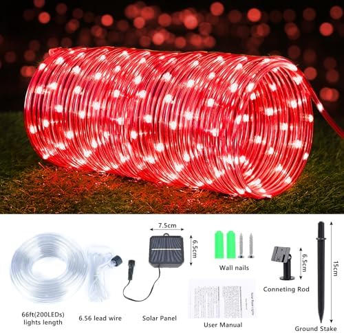 Solar Rope Lights, 2 Packs Total 132ft 400LED Solar String Lights, 8 Modes - Image 3