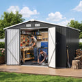 Aoxun 10x8 FT Shed Outdoor Storage Shed with Floor Black by Aoxun