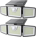 daphino 2500LM Solar Lights, Motion Sensor Outdoor Lights, 3-Head, 2 Pack by ChargebySunLightUpHome