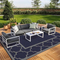 GENIMO Outdoor Rug, Waterproof Plastic Rugs 9'x18' for Camping Blue Grey by GENIMO