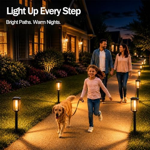 Tenmiro Solar Pathway Lights Outdoor 4 Pack, Bright Solar Garden Lights - Image 3