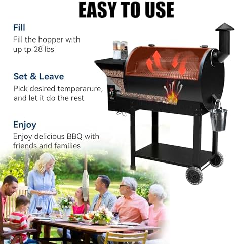 Z GRILLS 2026 Upgrade 8-in-1 BBQ Pellet Grill & Smoker, 697 sq in Cooking Area, PID Auto Temperature Control, 28 lbs Hopper Capacity, Outdoor Grill, Black (Grill Cover Included) - Image 6