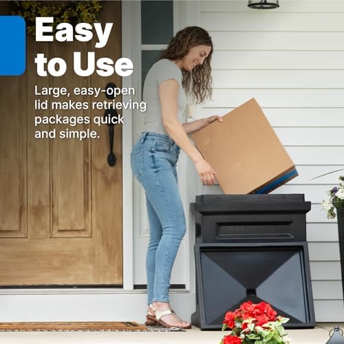 Step2 Express Parcel Delivery Box, Large Outdoor Package Bin with Lid, Weather-Resistant, Black - Image 5