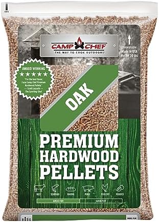 Camp Chef Oak Flavor 100% All-Natural Wood Pellets for Smokers and Pellet Grills, Smoke, Bake, Roast, Braise and BBQ, 20 lb. Bag by CampChef
