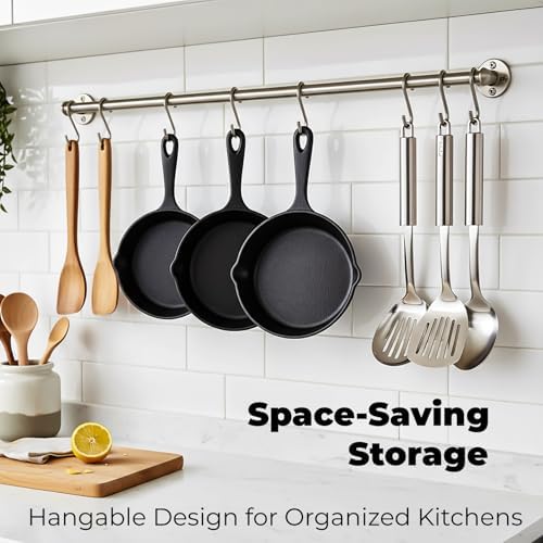 Hiceeden 4 Pack Small Cast Iron Skillet, 5-1/2 Inch Frying Pans with Double Drip-Spouts for Stove, Oven, Grill Safe, Indoor and Outdoor Use, Non-stick - Image 4