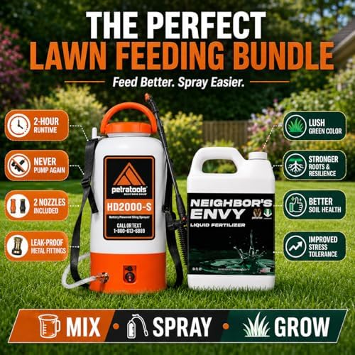 PetraMax Neighbors Envy Grass Fertilizer for Lawn w/ 2 Gal Battery Sprayer - Image 2