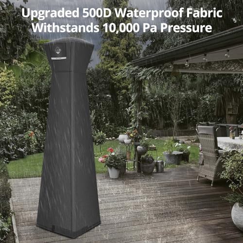 QH.HOME Pyramid Patio Heater Cover Waterproof 90"x 23"x23",Camel - Image 3