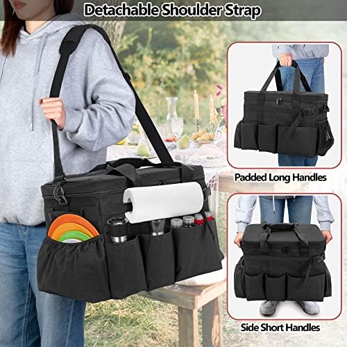 HODRANT Large Grill Caddy with Lid & Paper Towel Holder & Multi Pockets - Image 5