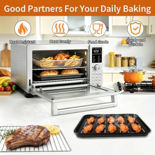 Air Fryer Accessories for Nuwave Bravo XL Pro Air Fryer Toaster Oven 30QT, Air Fryer Baking Pan Tray Basket Wire Rack Grill Racks Baking Tray Replacement Parts Set Kit - Image 6