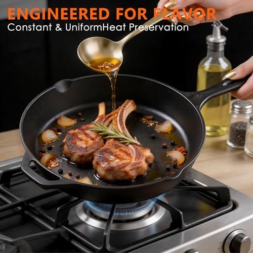 Cast Iron Set 6 Piece, PFAS-Free, Pre-Seasoned Pots and Pans Set - Image 6