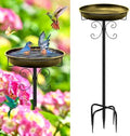 Daoeny 35In Metal Bird Bath for Outside, Vintage Bird Bath Bowl, Detachable Birdbath & Birdfeeder with 5 Prongs Base Stake, Bird Baths for Outdoors Garden Yard Lawn Decor (Antique Golden) by Daoeny