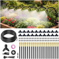 66FT Drip Irrigation System Kit Dual-Zone Garden Atomizing Watering System with 20 Copper 360° Adjustable Bendable Nozzles, Y-Splitter, Leak-Proof 1/4" Misting System for Garden Greenhouse Raised Beds by WelcometoSpalolen