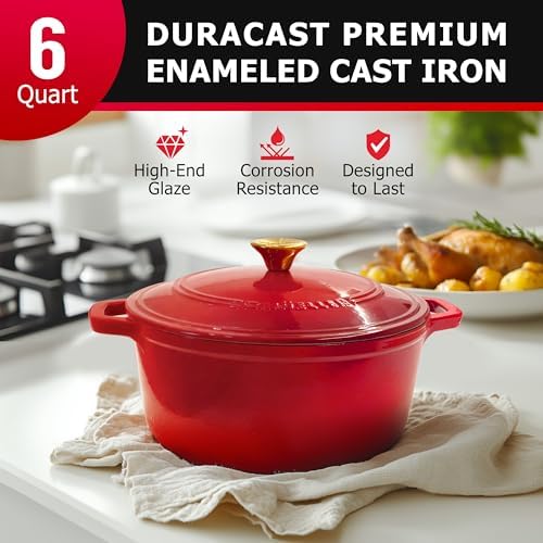 Mueller 6QT Enameled Cast Iron Dutch Oven with Lid, Heavy-Duty - Image 2