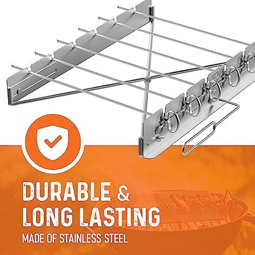 Yukon Glory Rotating Kabob Skewer Rack, Stainless, 6 Metal Skewers - Image 5