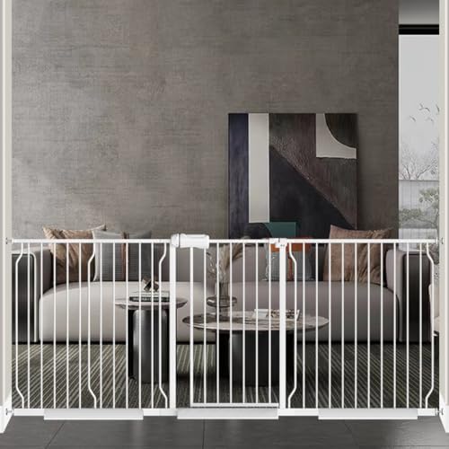 Fairy Baby 85.8-90.5 Inch Extra Wide Baby Gate for Doorway Metal Auto-Close by FairyBaby