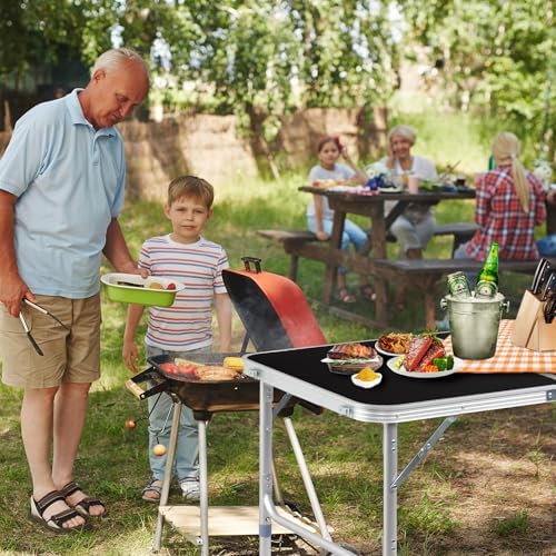 3.0 Ft Folding Portable Camping Table Black - Image 2