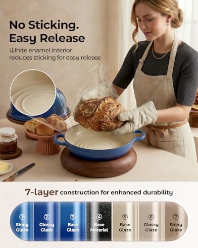 5QT Enameled Cast Iron Sourdough Bread Oven & Starter Kit, Blue - Image 7
