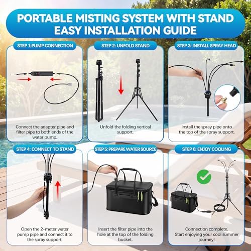Portable Misting System, 20L Bucket Stand Mister with 5.2FT Adjust Height - Image 6