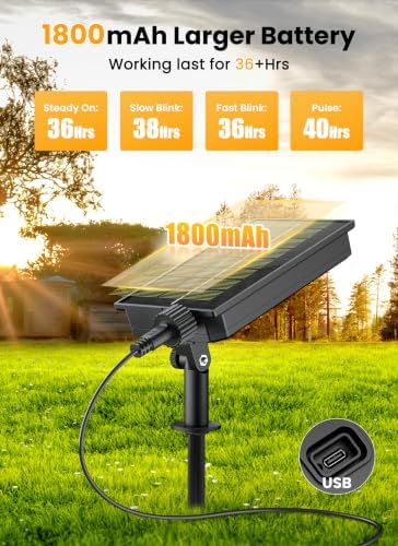Brightown 58FT 26LED Solar String Lights Outdoor with Remote & USB Port - Image 4