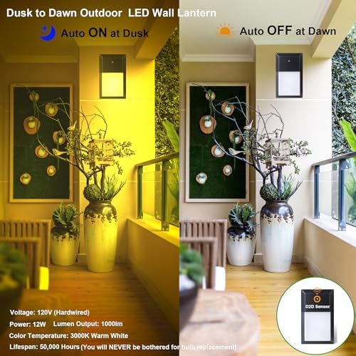 LIT-PaTH Outdoor Wall Light Fixture, Aluminum, LED 3000K, Black, 1 Pack - Image 4