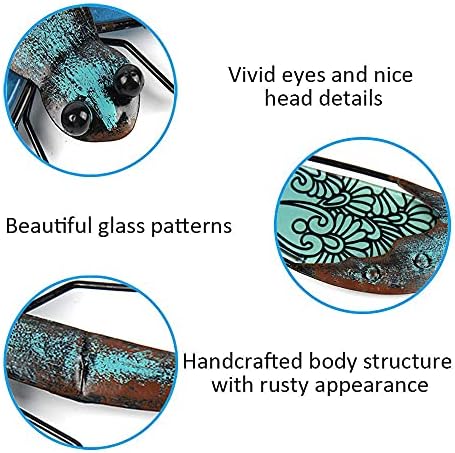 LIFFY Metal Dragonfly Wall Decor - Outdoor Garden Art for Patio, Living Room, Bedroom - Dragonfly Gifts (14inch, Metal & Glass) - Image 2