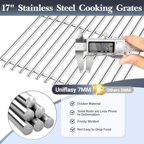 17 Inches Stainless Steel Cooking Grids Grates for Home Depot Nexgrill 720-0830H 720-0830D, 720-0783E, 720-0783C, for Nexgrill replacement parts - Image 4