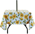 EHouseHome Outdoor Indoor 60inch SquareTablecloth with Umbrella Hole and Zipper, Waterproof Zippered Patio Table Cloths, Spring/Summer Table Covers for Backyard Circular Table/BBQs/Picnic by EHouseHome