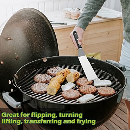Metal Spatula Set, HaSteeL Stainless Steel Long Narrow Griddle Spatula, Heavy Duty Burger Turner Pancake Flipper with ABS Handle, Griddle Accessories Tools for BBQ Flat Top Cast Iron Grilling Cooking - Image 5
