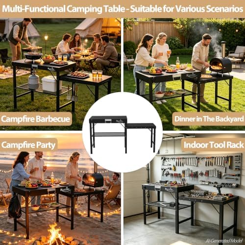 Grill Table - 61" L×31" H×20" W Heavy Duty Pizza Oven Stand - Image 4