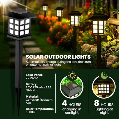 GIGALUMI Solar Lights Outdoor Waterproof 16 Pack, LED Garden Decor - Image 3