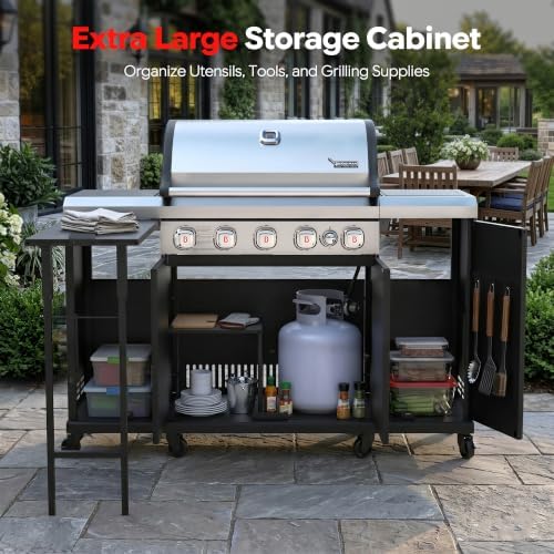 Brand-Man Propane Gas Grill Island Outdoor Kitchen & Storage Cabinets - Image 4