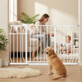 29.1-57.5 Inch Baby Gates Extra Wide with Door for Stairs Doorways by HOOOEN
