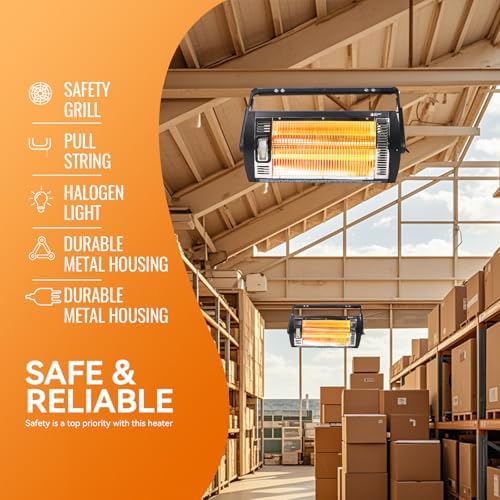 BEYOND HEAT Electric Garage Heater 120V, 1500W Radiant Space Heater, 2-Pack - Image 3