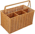 Brown Imitation Rattan Cutlery Holder, Kitchen Utensil Organizer Basket by UTHCLO