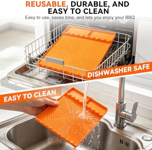 Silicone Grill Mat Set for Blackstone 36" Griddle – 36" Edge-to-Edge Griddle Mat, 16" Tool Mat & 70" Floor Mat, Heat Resistant, Waterproof, Helps Protect Griddle from Rust & Bugs, Keeps Decks Clean - Image 7