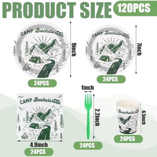 Zubebe 175 Pcs Camp Bachelorette Plates Cups Napkins Serves 25 - Image 6