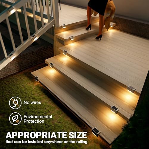 SOLPEX Solar Fence Lights Outdoor 16 Pack, Waterproof Led, Warm White - Image 3