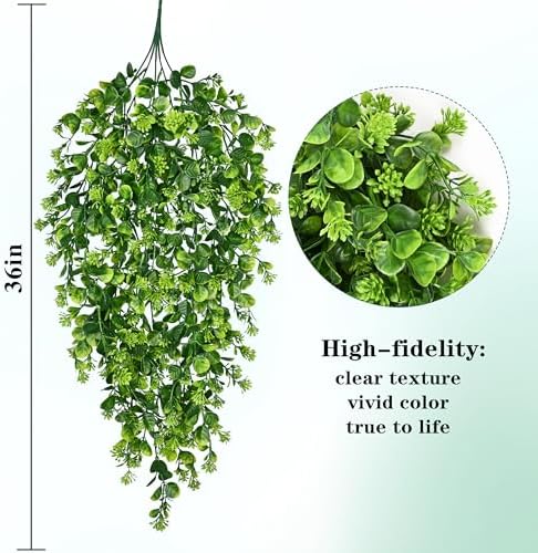 Waipfaru 8Pcs Fake Hanging Plants 3ft Fake Plants Vines Greenery - Image 3