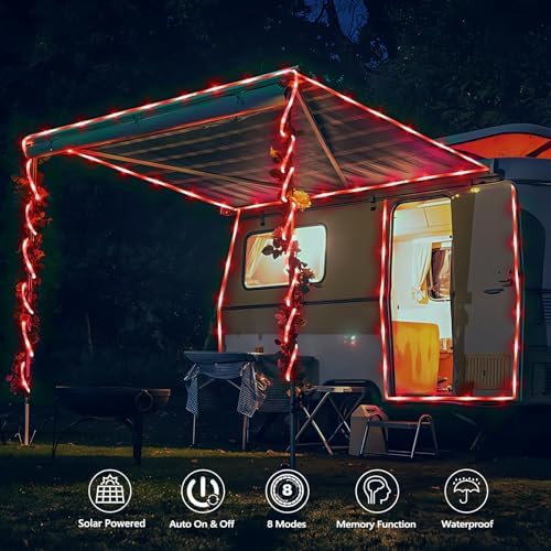 Solar Rope Lights, 2 Packs Total 132ft 400LED Solar String Lights, 8 Modes - Image 2