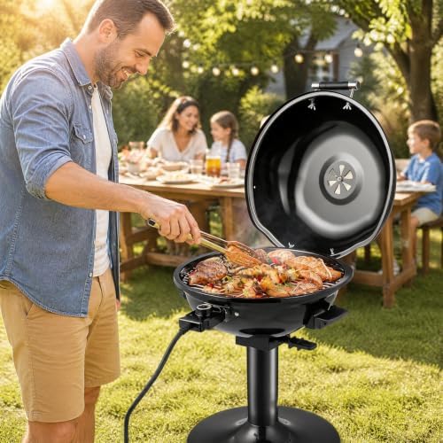 HAPPYGRILL 1600W Electric Grill Outdoor with Non-Stick Grate - Image 2