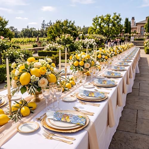 200 Pcs Capri Lemon Party Supplies for 50 Guests Disposable Set - Image 2