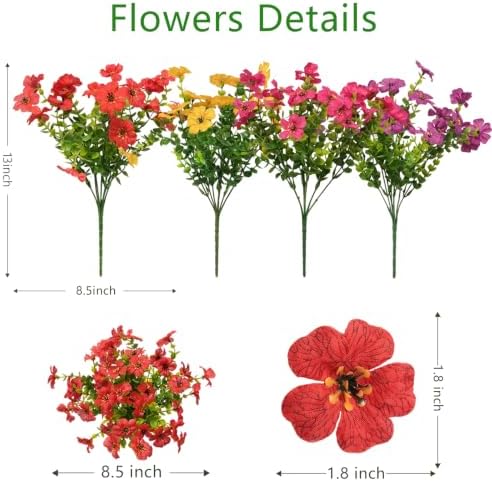 2 Set Artificial Hanging Flowers with Baskets for Outdoor Decor - Image 6