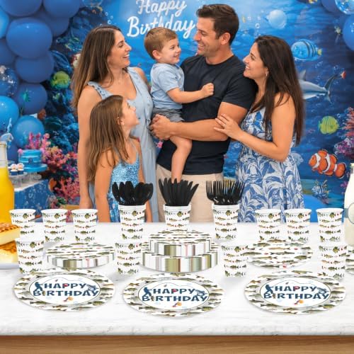 250Pcs Gone Fishing Birthday Party Decorations, Serves 50 - Image 5