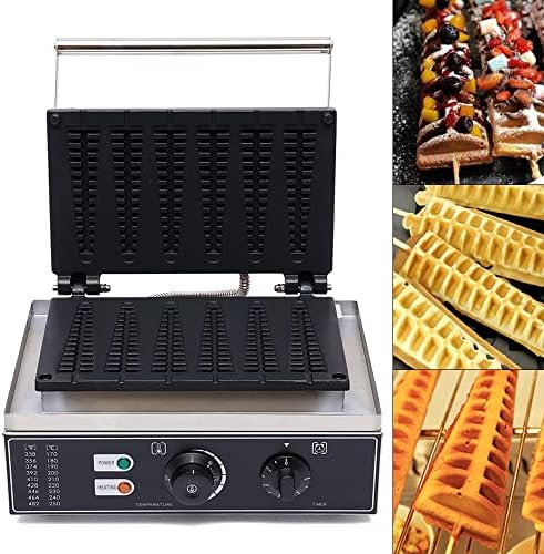 6-Grid Commercial Waffle Maker, 1550W Electric Mini Egg-Shaped Waffle Machine, Stainless Steel Waffle Iron Baker with Non-Stick Coating, 122-572℉ Temperature Adjustable - Image 7
