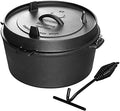 EDGING CASTING Pre-Seasoned Cast Iron Camping Dutch Ovens, Outdoor Camping Dutch Oven Pot with Lid Tripod, 6 Quart by EDGINGCOOKWARE