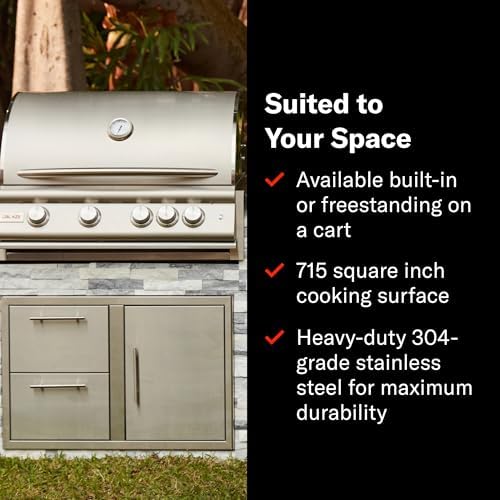 Blaze Premium LTE+ 32-Inch 4-Burner Built-In Propane Gas Grill | Stainless Steel Outdoor BBQ with Rear Infrared Burner, LED Control Knobs & Lift-Assist Hood | BLZ-4LTE3-LP - Image 6