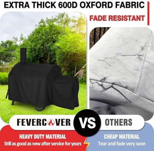 Grill Cover for Oklahoma Joe’s Highland Offset Smoker, Heavy Duty Waterproof Durable Grill Covers, Black - Image 4
