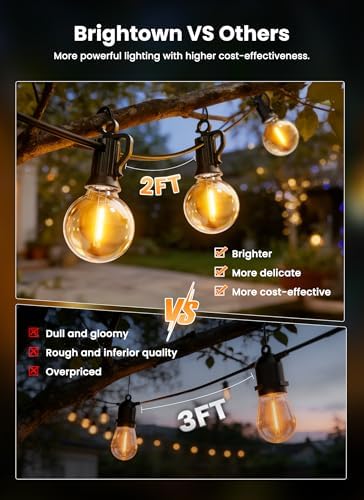 Brightown 58FT 26LED Solar String Lights Outdoor with Remote & USB Port - Image 2